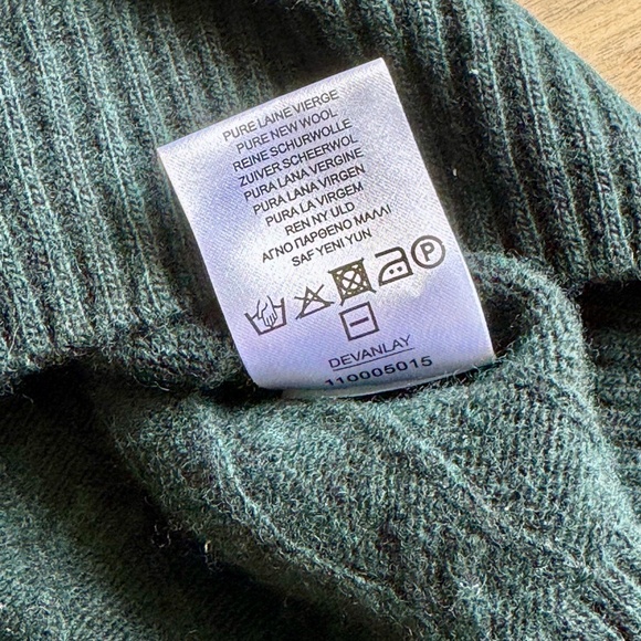 Lacoste Men's XL Woolmark Cable Knit Crewneck Sweater Dark Green - Picture 7 of 13